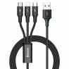 Kabel Baseus 3w1 USB - iPhone Typ C Micro USB 1,2m